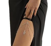 Justusnex bohème jambe chaîne serpentine pendentif cuisse chaîne corps chaîne été plage jambe chaîne femmes et filles bijoux accessoires (D)