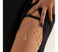 Justusnex bohème jambe chaîne serpentine pendentif cuisse chaîne corps chaîne été plage jambe chaîne femmes et filles bijoux accessoires (C)