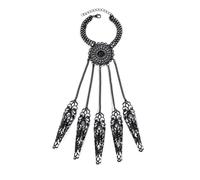 JUSTUSNX Chaîne de doigt d'Halloween, bracelet long à bout de doigt, bracelet punk gothique, bijou fantaisie d'Halloween pour femmes et filles (C)