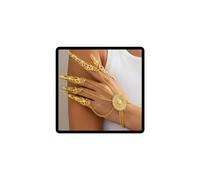 JUSTUSNX Chaîne de doigt d'Halloween, bracelet long avec bout de doigt, bracelet punk gothique, bijou de costume d'Halloween pour femmes et filles, Métal