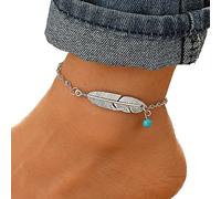 Justusnx chaîne de pied réglable arc plume chaîne de pied chaîne de pied plage été chaîne de pied femme et fille (A)