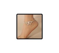 Justusnx Coeur Pendentif réglable chaîne de pied strass chaîne de pied plage été chaîne de pied femme et fille (A)