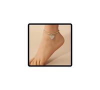 JUSTUSNX Coeur Pendentif réglable chaîne de pied strass chaîne de pied plage été chaîne de pied femme et fille (A)