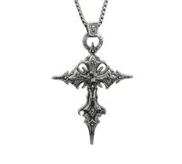 JUSTUSNX Collier avec pendentif en forme de croix, squelette et chaîne pour Halloween, accessoires de costume gothique, bijoux pour femmes et hommes, taille unique, Acier allié