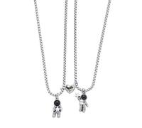 JUSTUSNX Collier avec pendentif magnétique pour couple - Collier avec pendentif astronaute - Colliers assortis pour meilleurs amis, sœurs, frères, petit ami, petite amie, taille unique, Acier allié