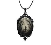 JUSTUSNX Collier gothique avec pendentif en forme de corbeau - Forêt profonde - Accessoires de costume d'Halloween pour femme et homme