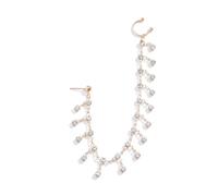 JUSTUSNX Faux anneau de nez punk avec strass et pampille - Chaîne de nez aux oreilles avec clous - Bijou indien pour femmes et filles (A)