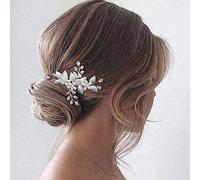 JUSTUSNX or/argent mariée coiffure de mariage perle épinglettes de cheveux accessoires Bridal Crystal Flower pièces de cheveux pour femmes et filles (B)