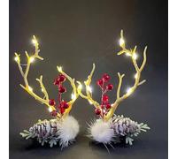 JUSTUSNX Pinces à cheveux en forme de bois de Noël avec fleurs à DEL - Accessoires de cheveux de Noël pour femme (lumière chaude A)