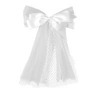 JUSTUSNX voile court de mariage blanc, voile de mariée avec Clip pour les femmes et les filles accessoires de fête (B)