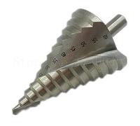 JUSTYINUO Grand HSS Spiral Groove Step Cone Foret Bit de 6mm for 60mm 12 Éteaux Plaque en métal Plaque d'alésage Trou Cutter Forets d'échelle percer