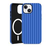 Jusy Coque Magnétique à Rayures pour iPhone 15, Bleu Outre-mer | Motif Rayé Esthétique, Mignon d'Été, pour Femmes et Filles, Antichoc, Compatible avec MagSafe