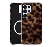 Jusy Léopard Coque pour Samsung Galaxy S25 Ultra, Compatible MagSafe, Design esthétique et Mignon, Protection magnétique en TPU Souple et PC Dur, pour Femmes et Filles, Ecaille Tortue