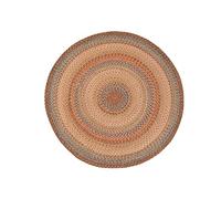 Jute & Co. Tapis Rond Multicolore, Pratique et résistant, modèle Bahia en polypropylène tressé (120 x 120)