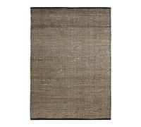 Jute Coton - Tapis en Jute tissé et Coton Noir et Naturel 120x170