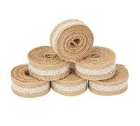 Jute de jute de jute-6 pièces 2 M/rouleau rouleaux de jute avec ruban de jute de jute de dentelle pour l'artisanat de décoration de mariage