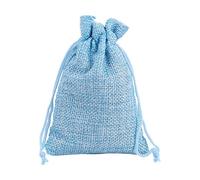 Jute Geschenksäckchen Schmuckbeutel,20 Stk 9x12cm Jutesäckchen Geschenkbeutel Bonbonsbeutel Stoffbeutel Jute Säckchen Taschen mit Kordelzug für Weihnachten Hochzeit Party Schmuck Geschenk,Himmelblau