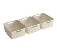 JUTE RECYCLING Set de 3 paniers de rangement M 12L Veba Blanc G