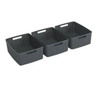 JUTE RECYCLING Set de 3 paniers de rangement M 12L Veba Gris G