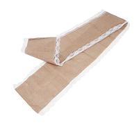 Jute Table Runner with Lace Trim | 98x12 inch Organic Tablecloth for Wedding / Party / Home Decor | Sturdy & Reusable Farmhouse Table Decoration