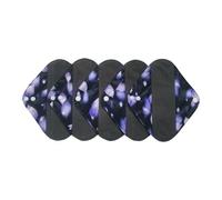 JUTESK Lot de 5 protège-slips lavables et réglables en fibre de charbon de bambou (pétale) 21 cm