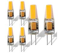 JUTHREE Ampoule LED G4 Equivalent 60W Halogène Lampe, 6W Pas De Scintillement 600LM, 360° Angle de Faisceau, Non-Dimmable,12V AC/DC 6PCS(Blanc Froid)