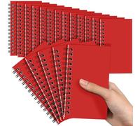 Jutom Lot de 18 petits blocs-notes à spirale de 7,6 x 12,7 cm avec pages lignées - Mini journaux pour bureau, rentrée scolaire, travail, fournitures d'écriture, 120 pages (rouge)