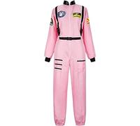 Jutrisujo asûronaute Adulte Deguisement Costume Halloween Cosplay pour Femme Espace Mission Cosmonaute Rose XL