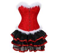 Jutrisujo Corset Bustier De noël Tutu Ballet de Soirée Fantaisie Étoile Fluff Boule Poilue Partie Mariage Top grande taille