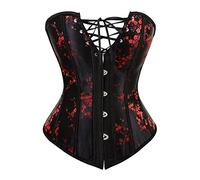 Jutrisujo corset femme bustier sexy lingerie gothique vintage corsets medieval victorien grande taille deguisement Noir M