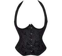 Jutrisujo Corset Femme Underbust Vest Top Sexy Lingerie Gothique Lacet Vintage Corsets Medieval Grande Taille Deguisement Noir M