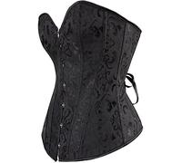 Jutrisujo Corset Sexy Top Bustier Femme Dentelle Lingerie Gothique Medieval Halloween Grande Taille Noir 5xl