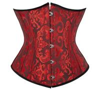 Jutrisujo Corset Underbust Bustier Femme Top Serre Taille Sexy Lingerie Gothique Rouge 5XL
