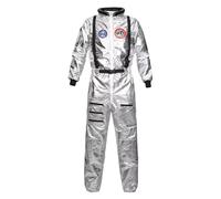 Jutrisujo Deguisement Cosmonaute asûronaute Adulte Costume Halloween Cosplay pour Homme Espace Mission Astronaute Argent XS