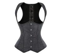 Jutrisujo Femme Underbust Corset Vest Minceur Bustier Taille Gris Pas Cher Lingeries Tops Gris M