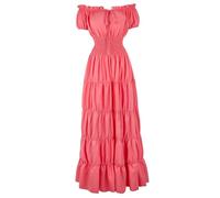 Jutrisujo Robe Médiévale Femme Renaissance Parti Costume Vintage Déguisements Halloween Gothique Cosplay Rose 3XL