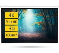 JUTT-Vidéoprojecteur Suspendu Semi-Automatique Grand Écran 16:9, 4K, Full Hd, Longueur De Toile Réglable, Montage Mural Et Au Plafond, Projection Pour Home Cinéma ((100'') 221 X 124 Cm)