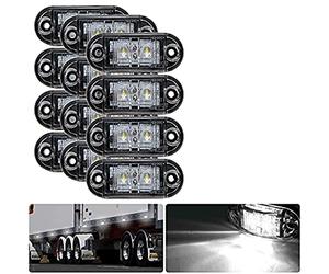 JUTTA 4/8/12pc Taille Feux de gabarit 12/24V IP65 Blanc LED Feu de gabarit Universel pour Camion Remorque Van Caravane Camion Voiture Bus Bateau (12)