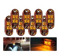 Jutta Lot de 4/8/12 feux de gabarit, 12/24 V, IP65, jaune ambré, LED, clignotants latéraux universels pour camion, remorque, van, caravane, camion, voiture, bus, bateau (8)