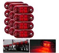 Jutta Lot de 4/8/12 feux de gabarit, 12/24 V, IP65, LED rouge, indicateurs latéraux universels pour camion, remorque, van, caravane, camion, voiture, bus, bateau (12)