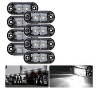 Jutta Lot de 4/8/12 voyants lumineux de gabarit, 12/24 V IP65 LED blanche, feu de côté universel pour camion, remorque, van, caravane, poids lourd, voiture, bus, bateau (8)