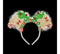 JUTTIRA Bandeau de Noël avec motif sapin de Noël en pain d'épices, bandeau blanc neige, bandeau de Noël rouge, vert, blanc, bandeau de Père Noël, bandeau de princesse pour femmes et filles