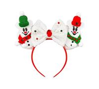 JUTTIRA Serre-tête avec oreilles de souris de Noël, bonhomme de neige, rouge, vert, blanc, oreilles de rat, serre-tête d'écureuil, serre-tête avec oreilles d'écureuil, serre-tête blanc neige