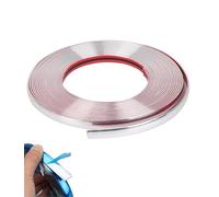 Juttzzei Bande Chrome Voiture, 12mm x 5m Chrome Bande de Garniture Voiture, Baguette Adhesive Chromée Surclassée pour Voiture Carrosserie Fenêtre Décoration Extérieure(Argent)