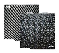 JUUPINE PEO PET Plaque de construction pour Bambu Lab A1 Mini imprimante 3D, PEO Diamant + PET en fibre de carbone, tôle d'acier à ressort flexible, plaque PEO-PET texturée double face, 184 x 184 mm