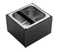 JUUTALK Récipient à marc de café - Boîte à café - Pour les magasins de thé au lait, les snacks, les cafés, les magasins de boissons réfrigérées - 18,5 x 17,5 x 12,5 cm - Noir
