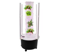 JUUTALK Tour Hydroponique 36 Trous 6 Étages avec Pompe à Eau, Kit Hydroponique avec Éclairage LED, Système de Culture Vertical pour Légumes Fraises, Jardin Intérieur Balcon Appartement Blanc