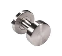 JUVA Bouton de porte d'entrée moderne en acier inoxydable Poignée de porte non pivotante Ferrure de porte fixe mate sur rosace ronde | LDK 211 | Ø bouton 51 mm