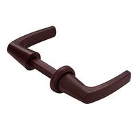 JUVA Paire de poignées de porte avec rosette pour serrure à visser Push Lock | Plastique marron | Profil de goupille de poignée 7 mm | 1 pièce - pour bateaux - caravanes et camping-cars