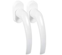 JUVA Poignée de Fenêtre | 2 Pièces | Blanche | Olive de fenêtre en plastique sur rosace ovale | Olive de fenêtre oscillo-battante sans cylindre de fermeture | Pour fenêtres, portes terrasse & balcon